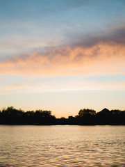 sunset over lake