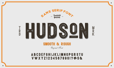 Original display alphabet. Vintage font design. Typeface.