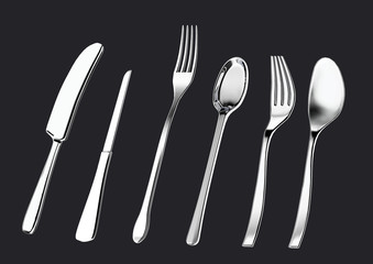 fork knife and spoon, kitchenware