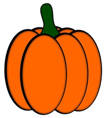 Vector illustration of orange pumpkin for Halloween