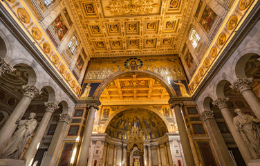 Fototapeta na wymiar Ciborium Tomb Papal Basilica Paul Beyond Walls Rome Italy