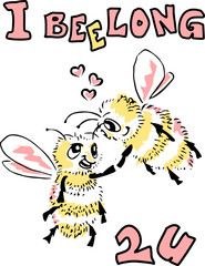 I beelong to you - fun word joke - to bees in love