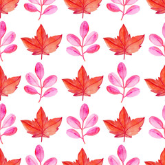 Pattern with red maple leaves.
