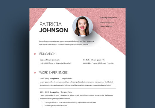 Resume Layout with Noisy Pink Background