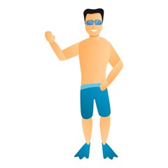 Man ready for swimming icon. Cartoon of man ready for swimming vector icon for web design isolated on white background