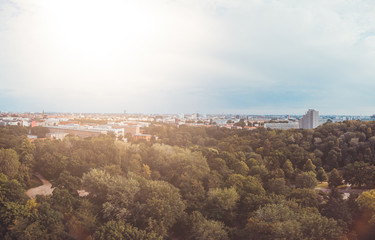 forest at german city in warm sunlight