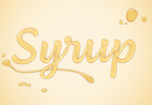 Liquid Syrup Text Effect Mockup