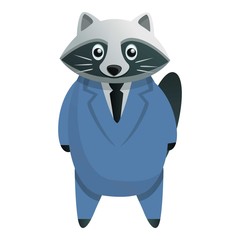 Business raccoon icon. Cartoon of business raccoon vector icon for web design isolated on white background
