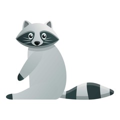 Funny raccoon icon. Cartoon of funny raccoon vector icon for web design isolated on white background