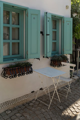special table and chairs in the cafe.
