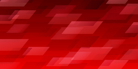 Abstract background of intersecting parallelograms consisting of dots, in red colors