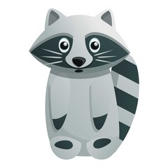 Wild raccoon icon. Cartoon of wild raccoon vector icon for web design isolated on white background