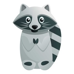Cute raccoon icon. Cartoon of cute raccoon vector icon for web design isolated on white background