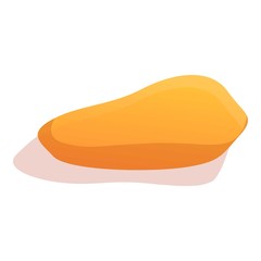 Orange stone icon. Cartoon of orange stone vector icon for web design isolated on white background