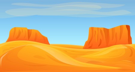 Naklejka premium Desert canyon concept banner. Cartoon illustration of desert canyon vector concept banner for web design