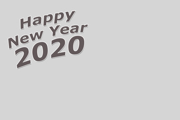 Text Happy New Year 2020. Happy New Year greeting card. 2020 illustration. Chinese Year of the Rat poster, banner, flyer template.