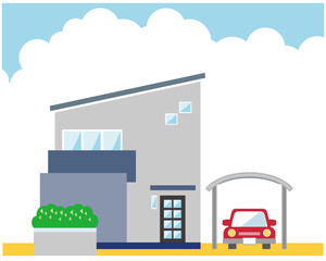 住宅 家 イラスト 一軒家 マイホーム Wall Mural Nisi