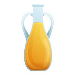 Olive oil jug icon. Cartoon of olive oil jug vector icon for web design isolated on white background