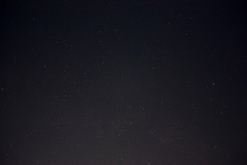 Abstract Long exposure of a clear night sky with shining stars for the background.