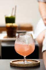 Pastel pink cocktail