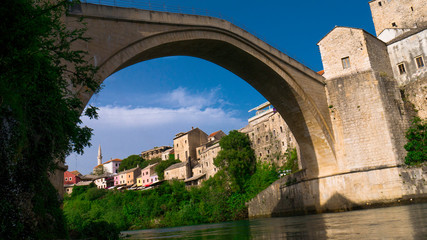 Fototapeta na wymiar Stari Most bridge - Old town of Mostar, Bosnia and Herzegovina