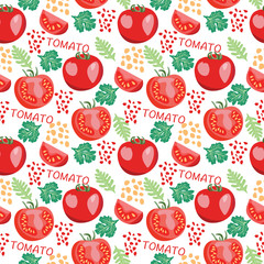 pattern with Fresh tomatoes, slices tomato.