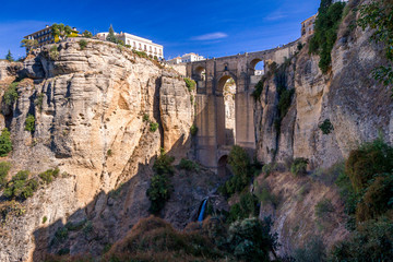 Fototapeta na wymiar Bridge of Ronda, one of the most famous white villages of Malaga, Andalusia, Spain