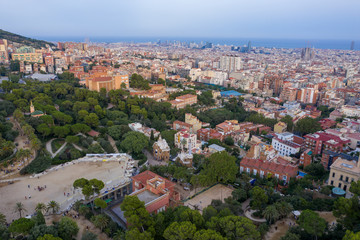 Fototapeta na wymiar Barcelona Landscape drone view 