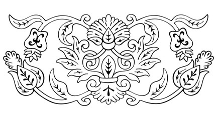 Floral pattern sketch element