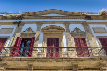 Fototapeta na wymiar Facade of a historic building in Jerez de la Frontera, Spain