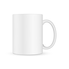 Blank mug mockup isolated on white background. Vector illustration