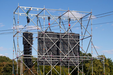 Back view of outdoor modular LED panels