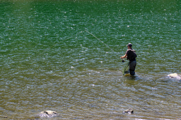 pulling the fishing rod