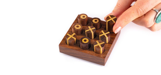 Tic Tac Toe Strategy Planning Business Concept Isolated White Background