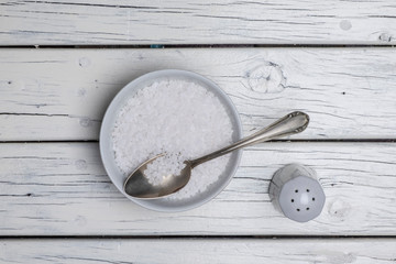 White salt bowl