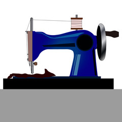 mechanical hand sewing machine, isolate on a white background