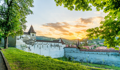 Weaver's bastion fortress in Brasov, Transylvania landmark, Romania
