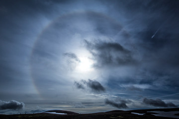 Solar halo in the Landmannalaugar, Iceland...