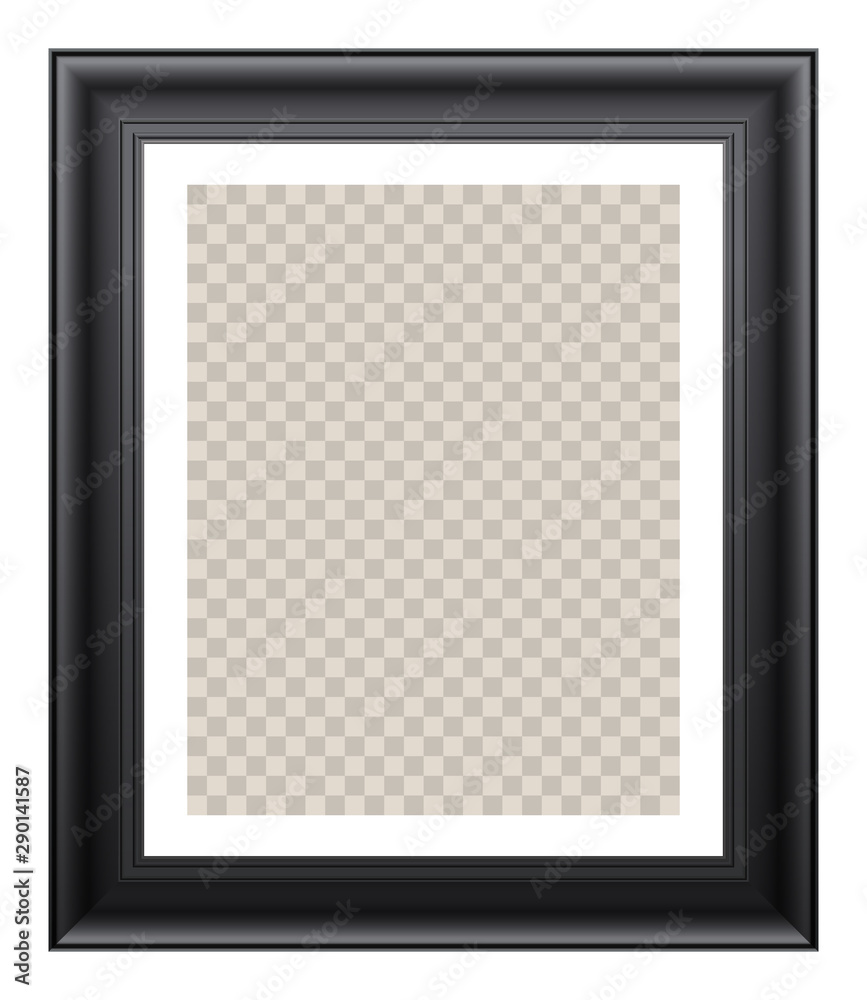 Wall mural black frame in a realistic style of a rectangular shape. vector graphics