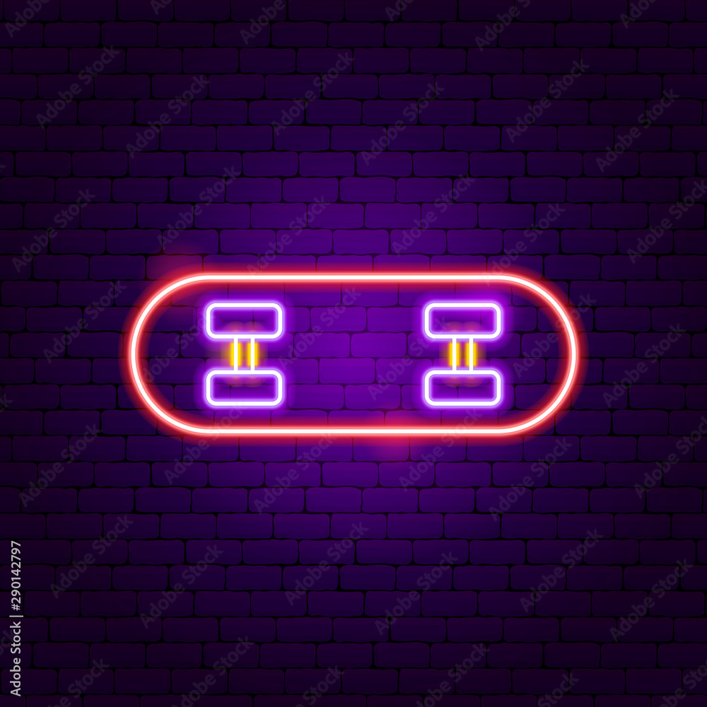 Poster skateboard neon sign