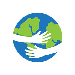 Planet Earth in the hands of human.