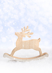 Christmas Card - Red Baubles And Snowflakes With Snowfall