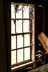 Old Dirty Barn Window with Light