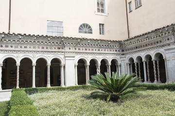 Obraz premium Cloister of the Cathedral of San Paolo Fuori Le Mura Rome