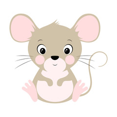 cute mouse isolated on white
