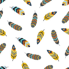 tribal pattern with feathers