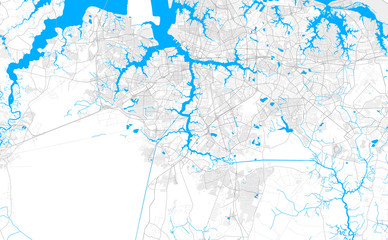 Rich detailed vector map of Chesapeake, Virginia, U.S.A.