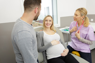 pregnant woman and a medical check up
