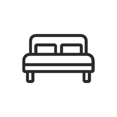 Bed vector icon in modern style for web site and mobile app