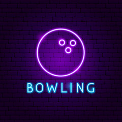 Bowling Ball Neon Label
